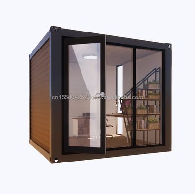 Casa de contenedores asequible con 50/75/100 mm de panel de sandwich de onda pared y ventanas de aleación de aluminio