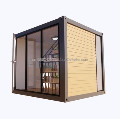 Casa de contenedores asequible con 50/75/100 mm de panel de sandwich de onda pared y ventanas de aleación de aluminio