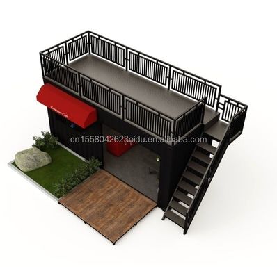 Bar de contenedores de lujo 20FT Contenedor Cafetería y restaurante con acero galvanizado 180g