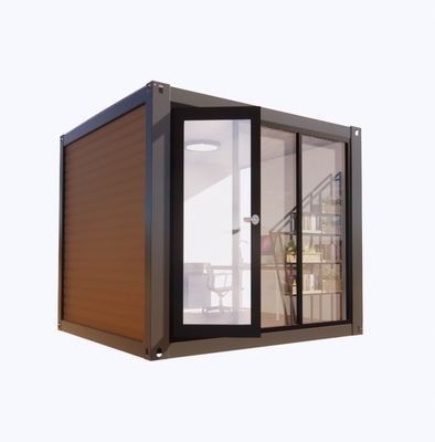 Casa de contenedores asequible con 50/75/100 mm de panel de sandwich de onda pared y ventanas de aleación de aluminio
