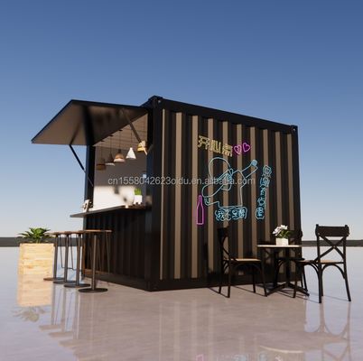 Supermercado hecho de tubos cuadrados de acero galvanizado estructura principal para 20 pies o 40 pies casa plegable prefabricada móvil