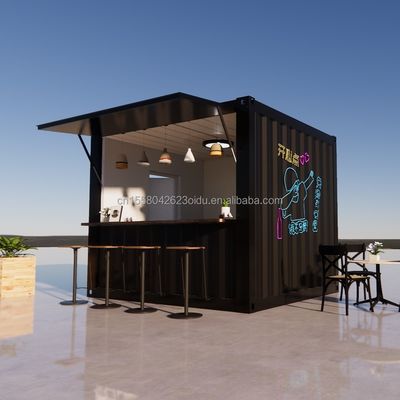 Supermercado hecho de tubos cuadrados de acero galvanizado estructura principal para 20 pies o 40 pies casa plegable prefabricada móvil