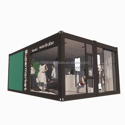 Casa de madera plegable de combinación para la tienda de color personalizado marco de acero galvanizado de acero doblado 180g