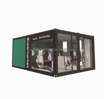 Casa de madera plegable de combinación para la tienda de color personalizado marco de acero galvanizado de acero doblado 180g