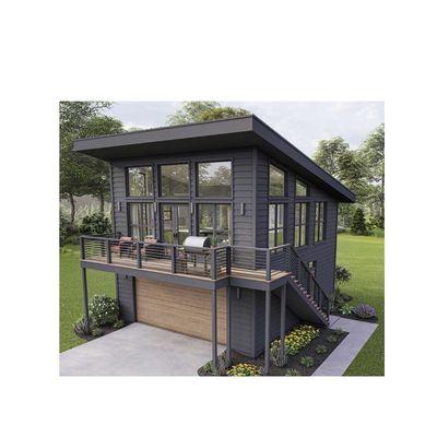 Tubos cuadrados de acero galvanizado 2 dormitorios Edificio exterior Prefabricado Casa de contenedores de envío para villa/jardín de patio caliente