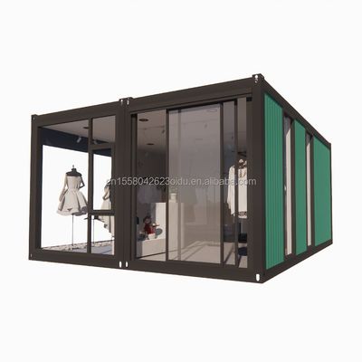 Casa de madera plegable de combinación para la tienda de color personalizado marco de acero galvanizado de acero doblado 180g