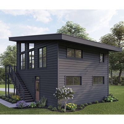 Tubos cuadrados de acero galvanizado 2 dormitorios Edificio exterior Prefabricado Casa de contenedores de envío para villa/jardín de patio caliente