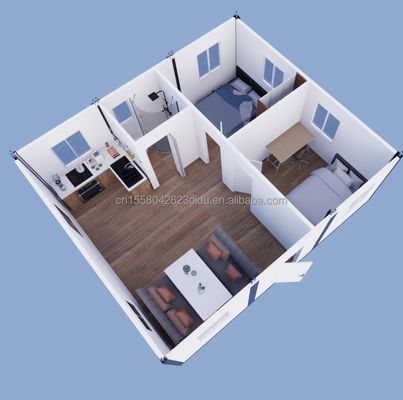 Casas de contenedores Prefabricadas con paredes de paneles de sandwich de onda de 50/75/100 mm