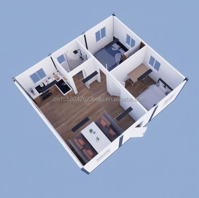 Casas de contenedores Prefabricadas con paredes de paneles de sandwich de onda de 50/75/100 mm