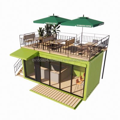 Baño 20 pies Quiosco portátil modificado Prefab Modular Cafetería Bar de contenedores de envío Casa pequeña en estilo de diseño moderno