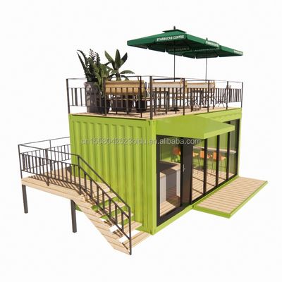 Baño 20 pies Quiosco portátil modificado Prefab Modular Cafetería Bar de contenedores de envío Casa pequeña en estilo de diseño moderno