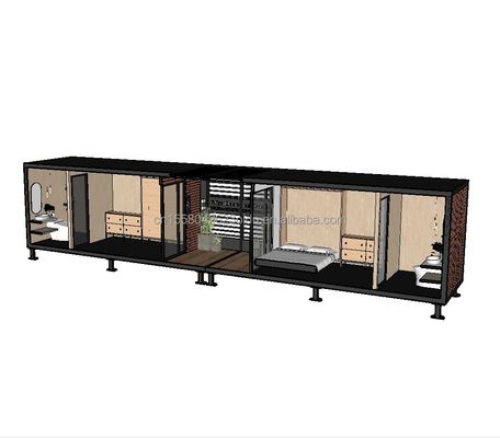 Casa de contenedores prefabricada con tubos cuadrados de acero galvanizado