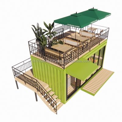 Baño 20 pies Quiosco portátil modificado Prefab Modular Cafetería Bar de contenedores de envío Casa pequeña en estilo de diseño moderno