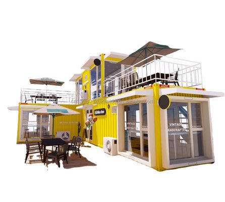 Casas de contenedores de estructura de acero plegable para bares y cafeterías