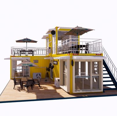 Casas de contenedores de estructura de acero plegable para bares y cafeterías