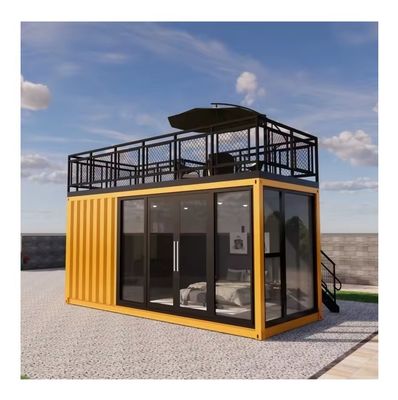 Casa de contenedores de 20 pies con baño negro con un dormitorio Hotel cocina fabricada por casas prefabricadas