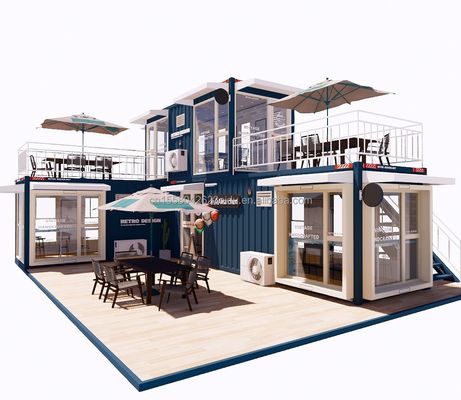 Casas de contenedores de estructura de acero plegable para bares y cafeterías