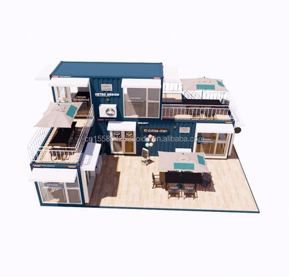 Casas de contenedores de estructura de acero plegable para bares y cafeterías