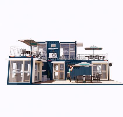 Casas de contenedores de estructura de acero plegable para bares y cafeterías