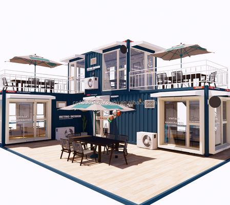 Casas de contenedores de estructura de acero plegable para bares y cafeterías