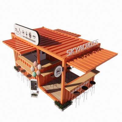Vidrieras de aleación de aluminio Contenedor de 20 pies Contenedor de cafetería Casa de contenedores para restaurante