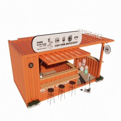 Vidrieras de aleación de aluminio Contenedor de 20 pies Contenedor de cafetería Casa de contenedores para restaurante