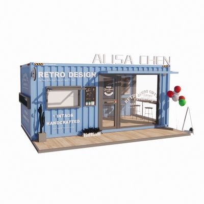 Tubos cuadrados de acero galvanizado Casas de contenedores 20 pies Quiosco portátil Modificado Prefab Modular Cafetería Bar de contenedores de envío