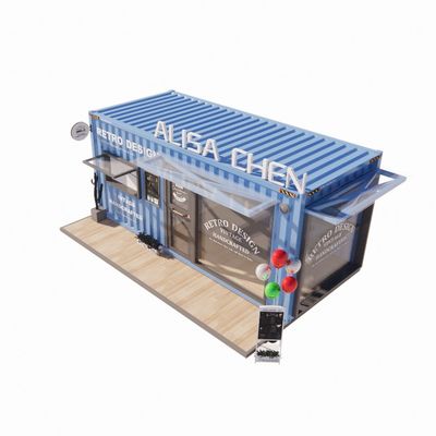 Tubos cuadrados de acero galvanizado Casas de contenedores 20 pies Quiosco portátil Modificado Prefab Modular Cafetería Bar de contenedores de envío