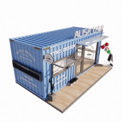 Tubos cuadrados de acero galvanizado Casas de contenedores 20 pies Quiosco portátil Modificado Prefab Modular Cafetería Bar de contenedores de envío