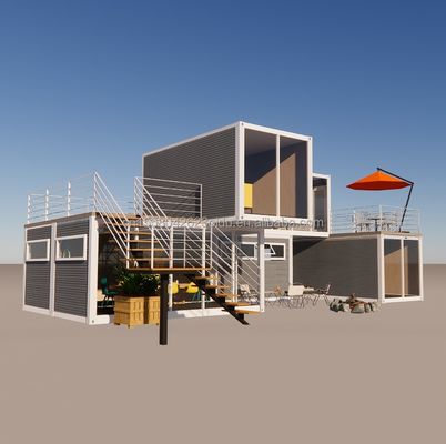 Hoteles Contenedores plegables prefabricados Tienda Con marco de acero Acero galvanizado Doblaje 180g Material