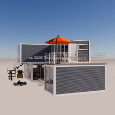 Hoteles Contenedores plegables prefabricados Tienda Con marco de acero Acero galvanizado Doblaje 180g Material