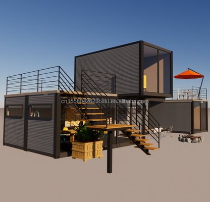 Hoteles Contenedores plegables prefabricados Tienda Con marco de acero Acero galvanizado Doblaje 180g Material