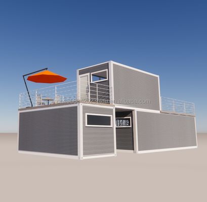 Hoteles Contenedores plegables prefabricados Tienda Con marco de acero Acero galvanizado Doblaje 180g Material