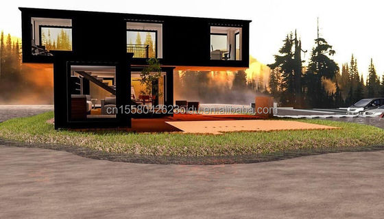 Casa de jardín portátil de lujo con baño y pared 50/75/100mm Panel de sándwich de onda