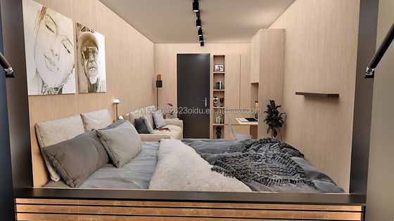 Dos/Tres dormitorios Un baño Tubos cuadrados de acero galvanizado Casas prefabricadas plegables de lujo para la familia del jardín