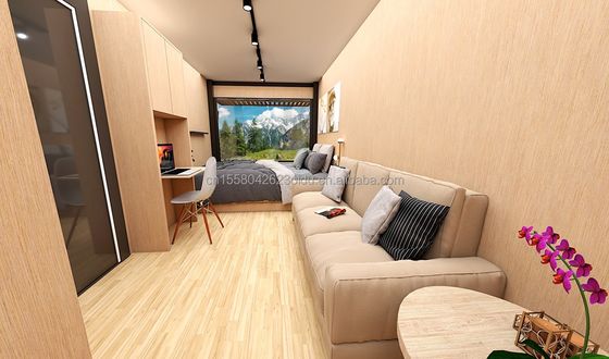Dos/Tres dormitorios Un baño Tubos cuadrados de acero galvanizado Casas prefabricadas plegables de lujo para la familia del jardín