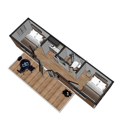 Casa de madera prefabricada con 2 dormitorios 1 baño 1 cocina