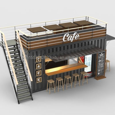 Tienda de contenedores plegables Diseño económico personalizado con ventanas de aleación de aluminio y panel de sandwich de onda de pared 50/75/100 mm