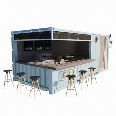 Tiendas prefabricadas de contenedores de 20 pies Tiendas de almacenamiento Casas con estilo de diseño moderno y 50/75/100 mm Wave Sandwich Panel Pared