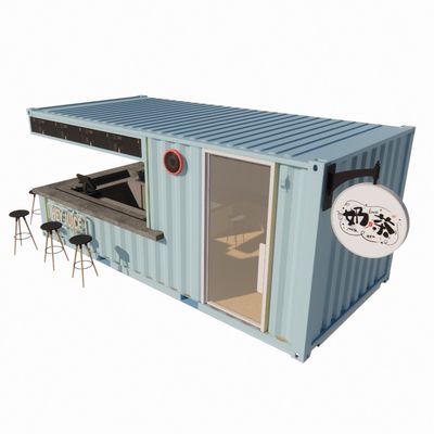 Tiendas prefabricadas de contenedores de 20 pies Tiendas de almacenamiento Casas con estilo de diseño moderno y 50/75/100 mm Wave Sandwich Panel Pared