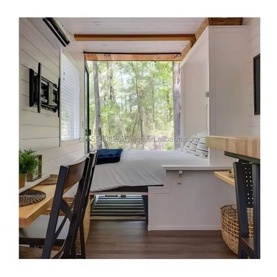 Estructura principal Tubos cuadrados de acero galvanizado Contenedor de madera Casa familiar Unión Europea Australia 40 pies 2 dormitorios 1 sala