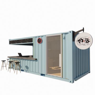 Tiendas prefabricadas de contenedores de 20 pies Tiendas de almacenamiento Casas con estilo de diseño moderno y 50/75/100 mm Wave Sandwich Panel Pared