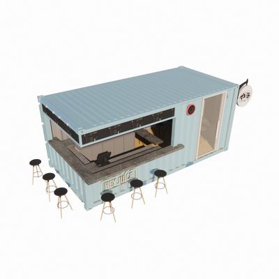 Tiendas prefabricadas de contenedores de 20 pies Tiendas de almacenamiento Casas con estilo de diseño moderno y 50/75/100 mm Wave Sandwich Panel Pared