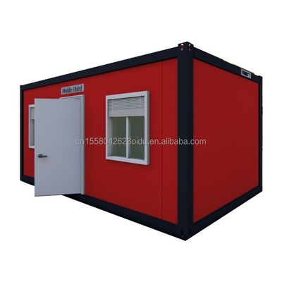 Casa de contenedores de acero portátil Almacén móvil prefabricado para construcción Con ventanas de aleación de aluminio