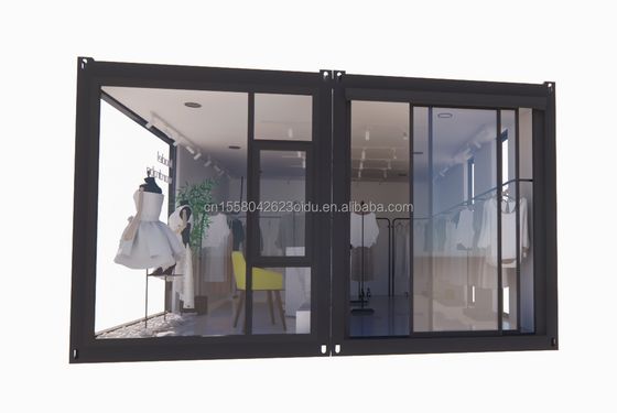 Contenedor plegable prefabricado de 20 pies Casa con 50/75/100 mm de paneles de sándwich de onda Paredes plegables plegables Casa pequeña