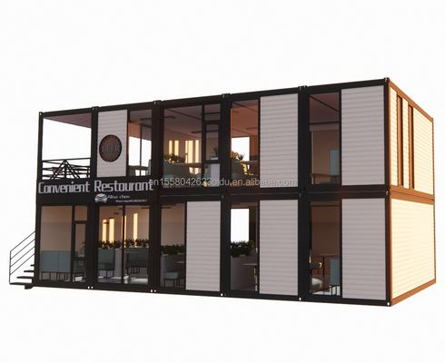 Contenedor plegable prefabricado de 20 pies Casa con 50/75/100 mm de paneles de sándwich de onda Paredes plegables plegables Casa pequeña