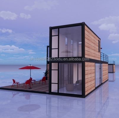 Diseño moderno 20 pies de extensión de paquete plano Modular Casa Prefab Panel de sándwich Envío 3 dormitorios Contenedor Casa para hotel