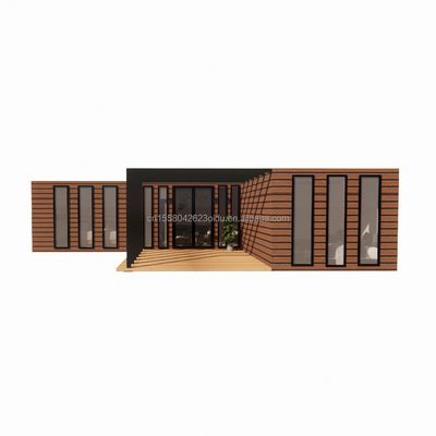Casa de contenedores de madera mejor diseño de la UE de madera de vidrio de grano 20ft 40ft Prefab Casa de lujo contenedor Casa de prefab casas modernas