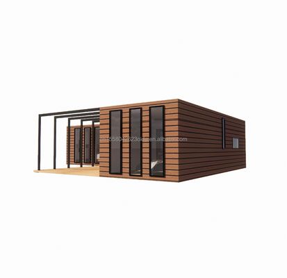 Casa de contenedores de madera mejor diseño de la UE de madera de vidrio de grano 20ft 40ft Prefab Casa de lujo contenedor Casa de prefab casas modernas