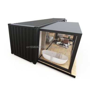 Contenedor de oficina plegable portátil moderno Cabina de alojamiento Prefab 20 pies Casa de contenedores con ventanas de aleación de aluminio